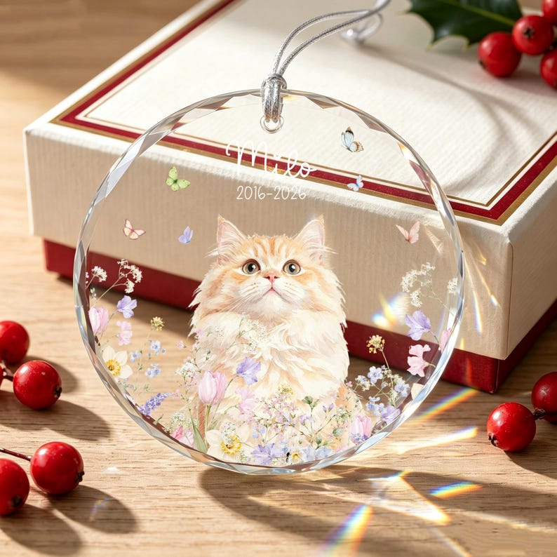 Custom Pet Ornament, Pet Photo Ornament, Cat Ornmant, Dog Ornament, Memorial Gifts Dog Mom Gift, Christmas Gifts for Pet, Pet Portrait Gifts