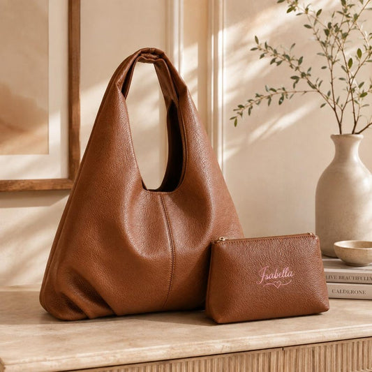 Genuine Leather Tote Bag, Soft Slouchy Hobo Purse, Minimalist Shoulder Bag for Women, Large Everyday Handbag