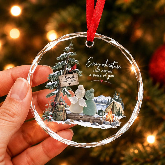 Camping Buddy Memorial Ornament, Personalized Camping Friend Gift, Adventure Remembrance Keepsake, Christmas Memorial Ornament