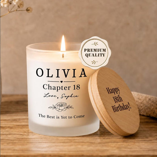 Personalized 18th Birthday Candle for Her, 18th Birthday Gift for Girl, Custom Birthday Keepsake, Gift for Daughter, Niece or Best Friend