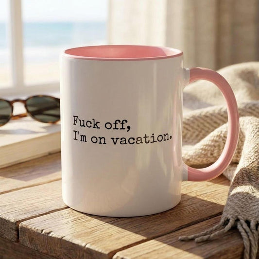 Funny Vacation Mug, Sarcastic Travel Coffee Cup, Funny Gift For Her, Girls Trip Mug, Funny Coworker Farewell Gift, Out Of Office Mug