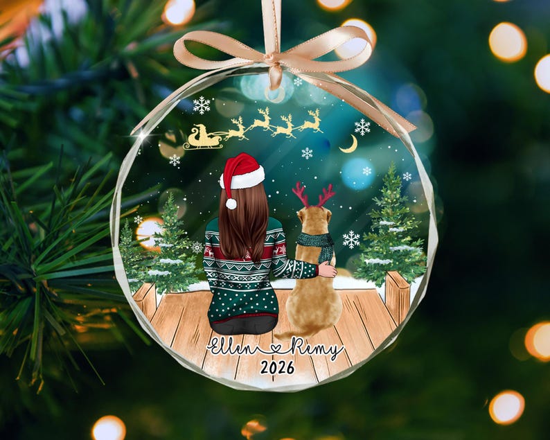 Custom Dog Ornament, Personalized Pet Ornament, Dog Christmas Ornaments, Dog Lover Gift, Dog Christmas Keepsake, Dog Memorial Gift