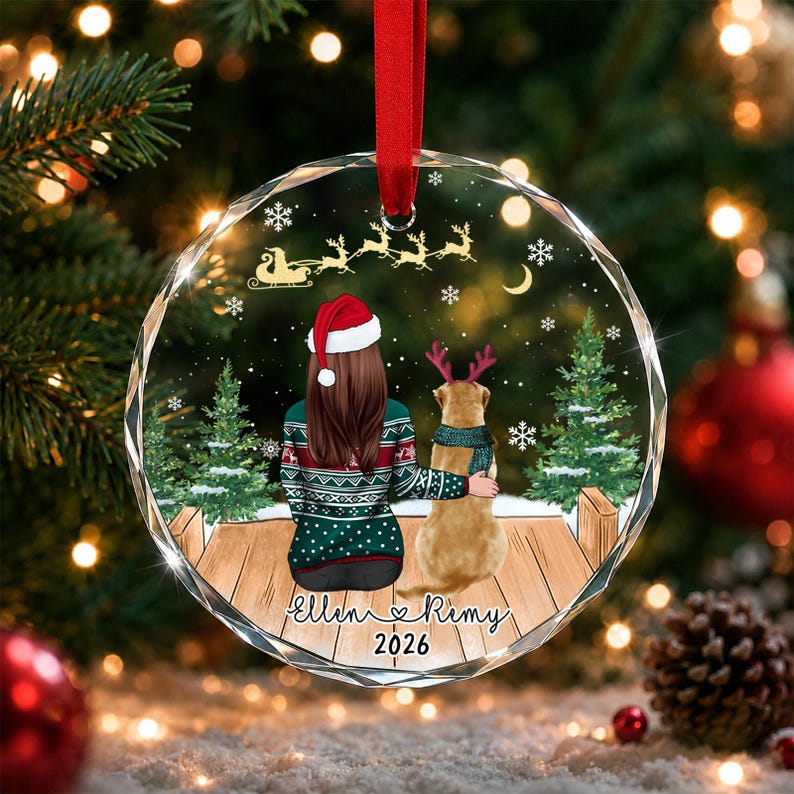 Custom Dog Ornament, Personalized Pet Ornament, Dog Christmas Ornaments, Dog Lover Gift, Dog Christmas Keepsake, Dog Memorial Gift