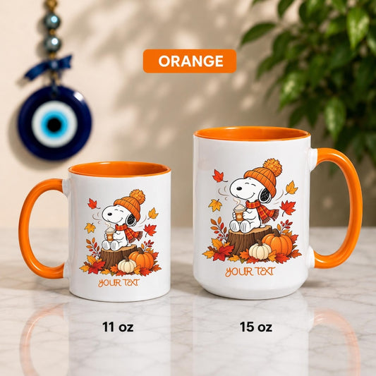 Personalized Fall Mug | Autumn Dog Coffee Cup | Custom Pumpkin Mug (Cozy Gift)