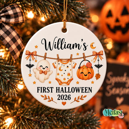 Personalized Baby First Halloween Ornament, Custom Baby Name Ornament, Newborn Halloween Keepsake, Baby Halloween Gift 2026