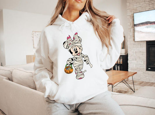 Disney Couple Matching Hoodie, Halloween Mummy Mouse Hoodie, Mickey and Minnie Halloween Pullover, Trick Or Treat Top