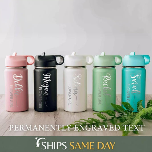 Flower Girl Proposal Gifts, Engraved Tumbler with Name, Ring Bearer Gift, Back to School for Kids [R]