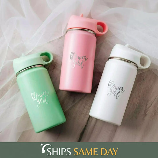 Kid Water Bottle, Flower Girl Proposal, Back to School Tumbler with Name, Junior Bridesmaid Gift [R]