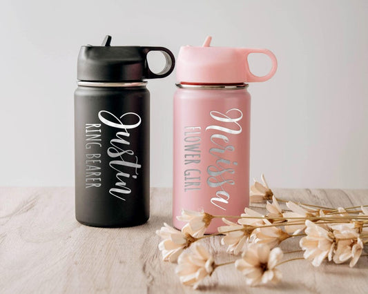 Kid Water Bottle, Flower Girl Proposal, Back to School Tumbler with Name, Junior Bridesmaid Gift [R]