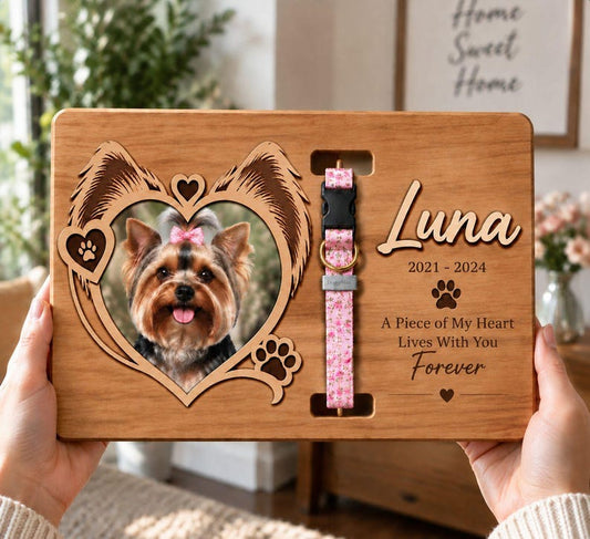 Yorkie Collar Holder Memorial Frame, Personalized Dog Keepsake, Yorkshire Terrier Loss Gift, Pet Passed Away Tribute, Custom Dog Remembrance