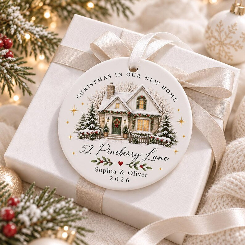 Personalized New Home Ornament, First Christmas in Our New Home, Custom Name & Address Christmas Keepsake, Housewarming Gift 2026