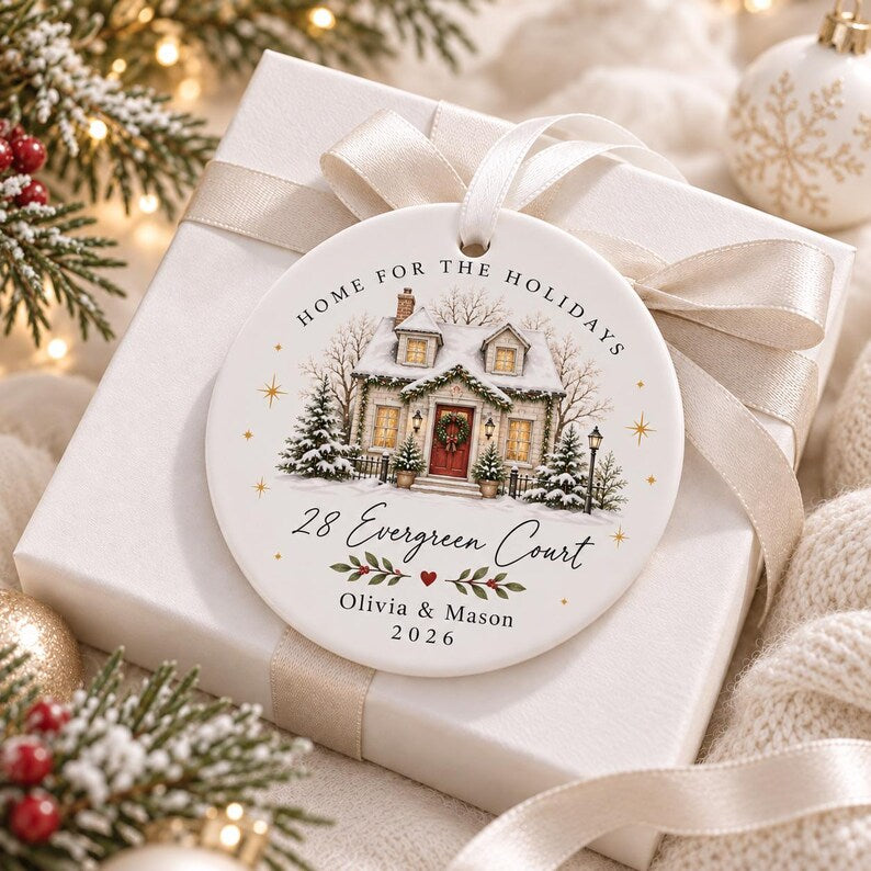 Personalized New Home Ornament, First Christmas in Our New Home, Custom Name & Address Christmas Keepsake, Housewarming Gift 2026