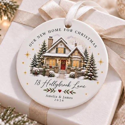 Personalized New Home Ornament, First Christmas in Our New Home, Custom Name & Address Christmas Keepsake, Housewarming Gift 2026