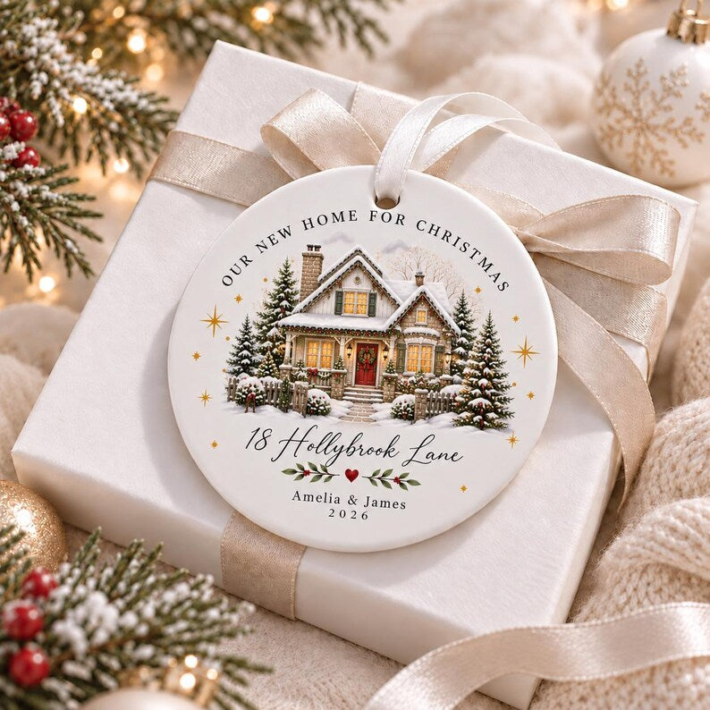Personalized New Home Ornament, First Christmas in Our New Home, Custom Name & Address Christmas Keepsake, Housewarming Gift 2026