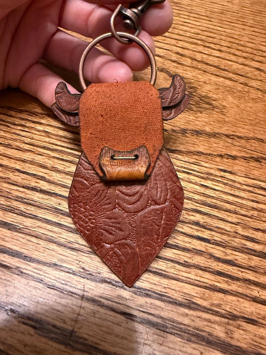 Leather Steer Keychain