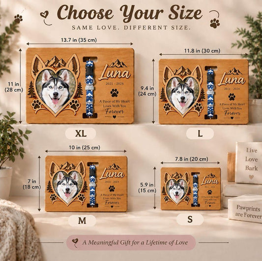Husky Collar Holder Memorial Frame, Personalized Dog Loss Gift, Husky Keepsake, Pet Passed Away Tribute, Custom Remembrance