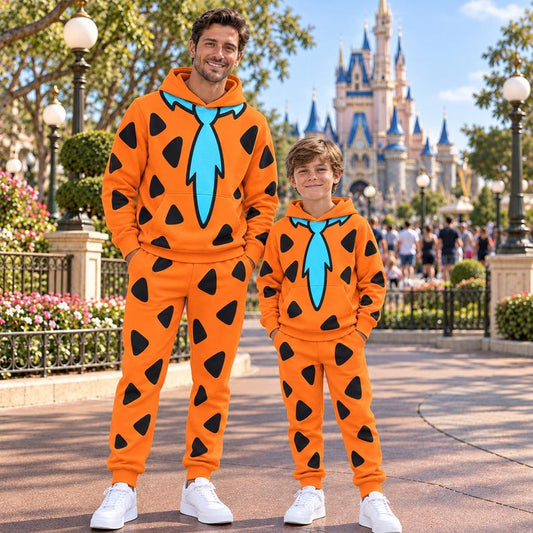 Halloween Fred Flintstone Costume Hoodie & Joggers Set, Matching Disney Trip Set, Halloween Costume Outfit, Theme Park Party Look