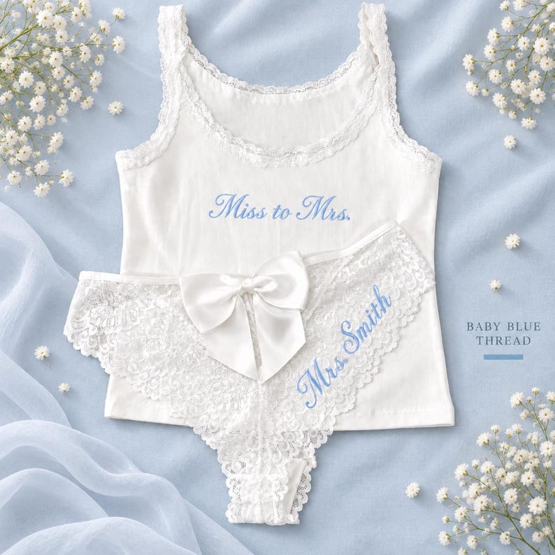 Custom Lace Underwear, Women's Lace Underwear, Bride Underwear, New Mrs Underwear, Honey Moon Outfit, Bridal Shower Gift Set, Gift for Bride