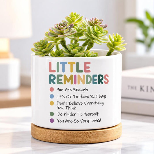 Little Reminders Succulent Planter, Friend Gift Planter, Cute Flower Pot, Thinking of You Gift for Friend, Thoughtful Birthday Present