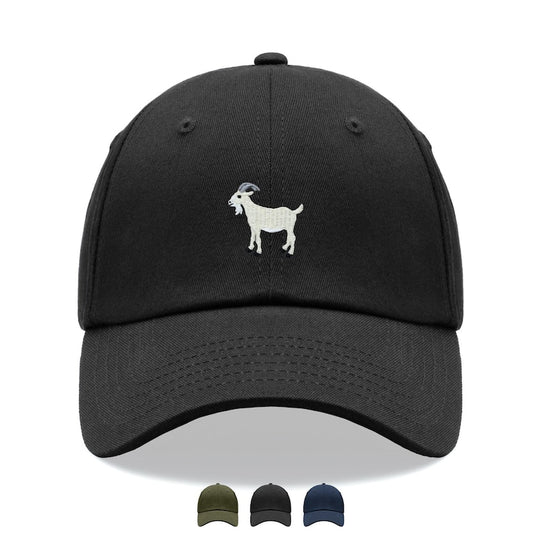 Goat White Classic Baseball Sports Cap Unisex Hat Adjustable Funny Summer Holiday Animal Man Lady Farm Farmer Greatest Of All Time