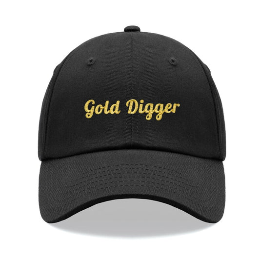 Gold Digger (Metallic Thread) Classic Baseball Sports Cap Unisex Hat Adjustable Funny Summer Holiday Man Lady Funny Joke Rude