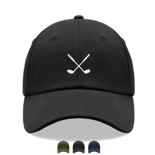 Golf Clubs Crossed Classic Baseball Sports Cap Unisex Hat Adjustable Funny Summer Holiday Dad Fathers Day Birthday Grandad Golfer