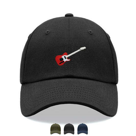 Red Electric Guitar Classic Baseball Sports Cap Unisex Hat Adjustable Summer Dad Fathers Day Birthday Rock N Roll Music Rocker Festival