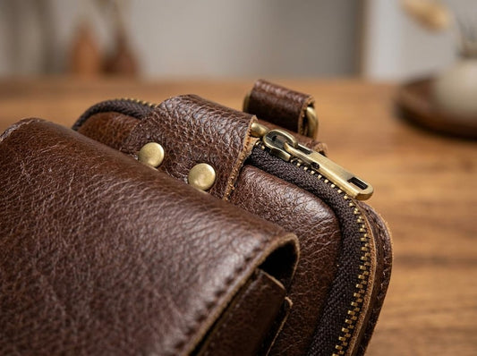 Leather Phone Pouch, Genuine Leather Belt Pouch, Phone Holster, Leather Waist Bag, Leather Belt Bag, Phone Belt Holder, Leather Hip Pouch