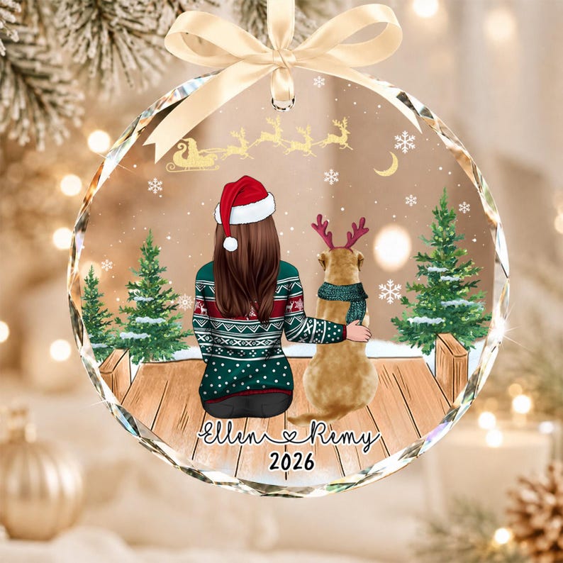 Custom Dog Ornament, Personalized Pet Ornament, Dog Christmas Ornaments, Dog Lover Gift, Dog Christmas Keepsake, Dog Memorial Gift