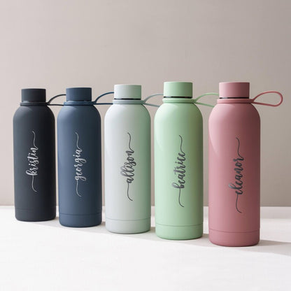 Personalized Tumbler with Strap 17oz Bulk, Custom Water Bottle, Bridesmaid Gifts, Gift for Her