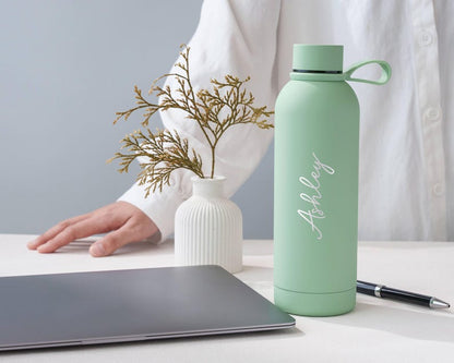 Personalized Tumbler with Strap 17oz Bulk, Custom Water Bottle, Bridesmaid Gifts, Gift for Her