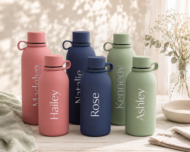 Personalized Tumbler 17oz, Kid Name Bottle 12oz, Bridesmaid Proposal, Stainless Steel