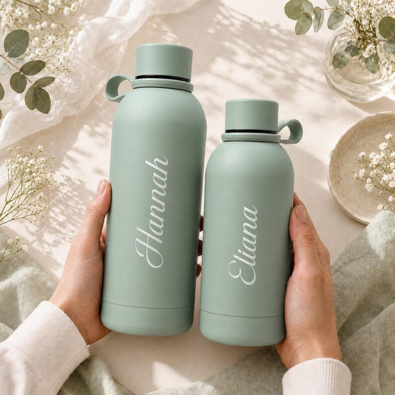 Personalized Tumbler 17oz, Kid Name Bottle 12oz, Bridesmaid Proposal, Stainless Steel