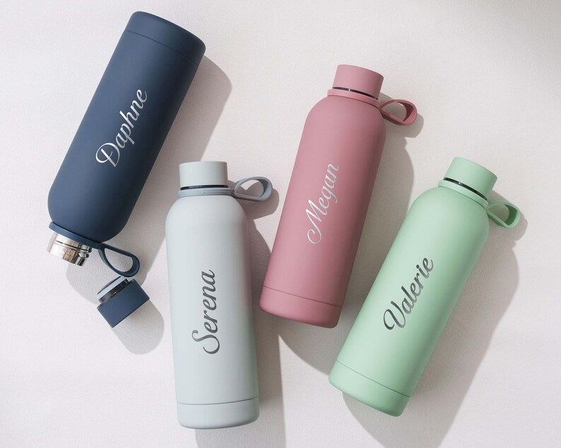 Personalized Tumbler 17oz, Kid Name Bottle 12oz, Bridesmaid Proposal, Stainless Steel