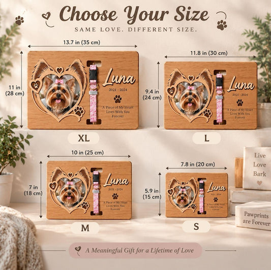 Yorkie Collar Holder Memorial Frame, Personalized Dog Keepsake, Yorkshire Terrier Loss Gift, Pet Passed Away Tribute, Custom Dog Remembrance