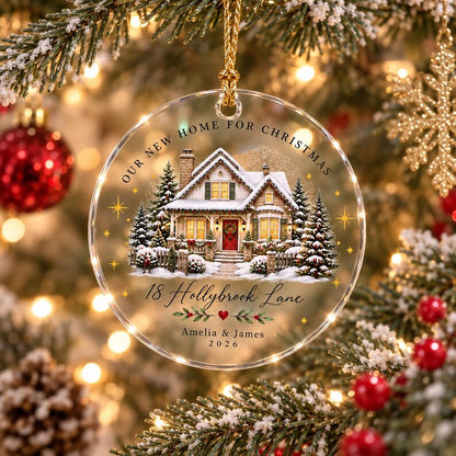 Personalized New Home Ornament, First Christmas in Our New Home, Custom Name & Address Christmas Keepsake, Housewarming Gift 2026
