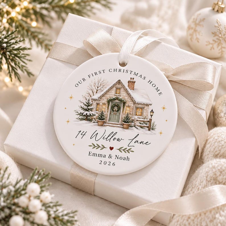 Personalized New Home Ornament, First Christmas in Our New Home, Custom Name & Address Christmas Keepsake, Housewarming Gift 2026