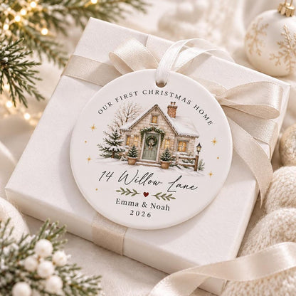 Personalized New Home Ornament, First Christmas in Our New Home, Custom Name & Address Christmas Keepsake, Housewarming Gift 2026
