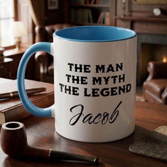 Personalized Man Myth Legend Mug, Custom Name Dad Coffee Cup, Funny Father's Day Gift For Him, Birthday Gift For Dad, Husband Gift