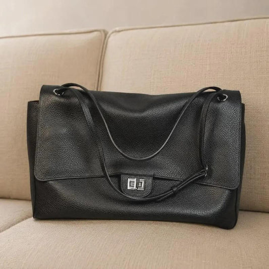 Full Grain Genuine Leather Shoulder Bags, Soft Cow Leather Tote Bag, Slouchy Leather Handbags