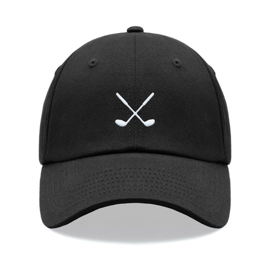 Golf Clubs Crossed Classic Baseball Sports Cap Unisex Hat Adjustable Funny Summer Holiday Dad Fathers Day Birthday Grandad Golfer