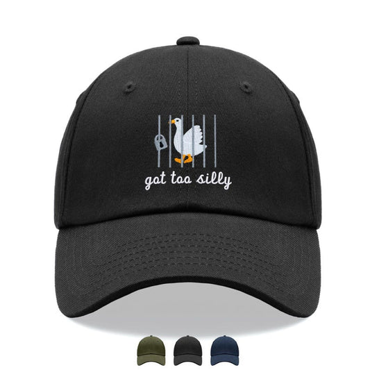 Goose Got Too Silly Classic Baseball Sports Cap Unisex Hat Adjustable Funny Summer Holiday Animal Bird Man Mallard Cute Bird Watcher Farmer