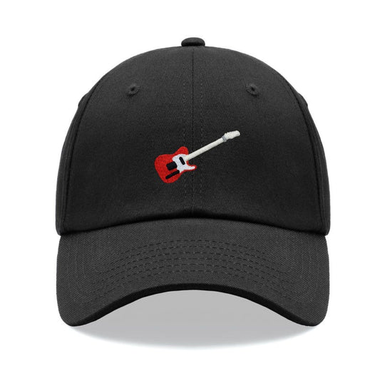 Red Electric Guitar Classic Baseball Sports Cap Unisex Hat Adjustable Summer Dad Fathers Day Birthday Rock N Roll Music Rocker Festival